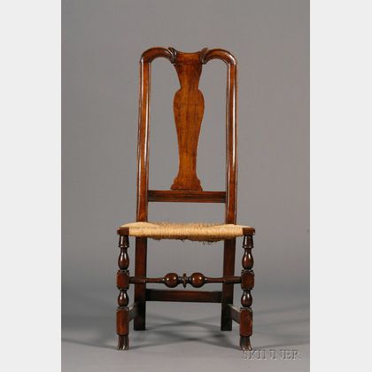 Queen Anne Carved Maple Spanish-foot Side Chair