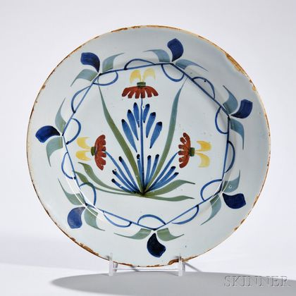 Tin-glazed Earthenware Lily Plate