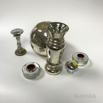 Twelve Pieces of Mercury Glass