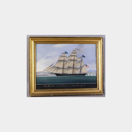Italian School, 19th Century, Ship Portrait of the &#39;Bark White Cloud Entering Smyrna Bay 1857.&#34;