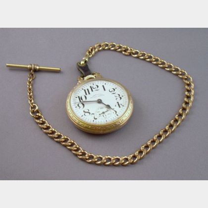Hamilton 10kt Gold-filled 21-jewel Railway Special Pocket Watch and Chain