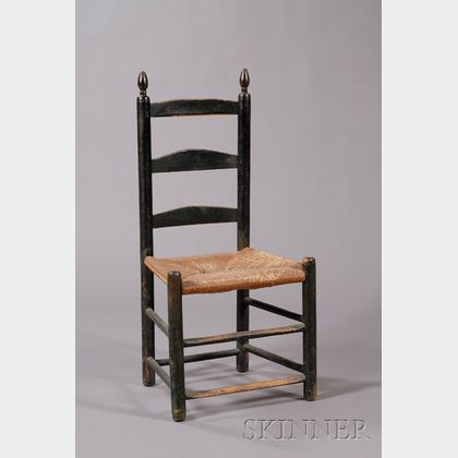 Maple and Bird's-eye Maple Two-Tier Dressing Table and Slat-back Side Chair