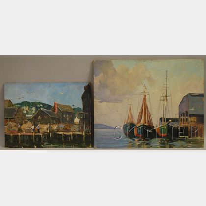 Robert Shaw Wesson (American, 1902-1967) Lot of Two Harbor Views.