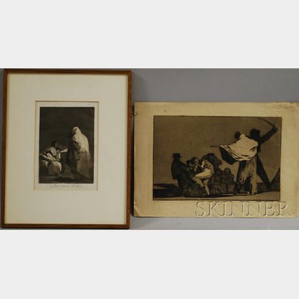 Francisco Goya (Spanish, 1746-1828) Lot of Two Aquatints: