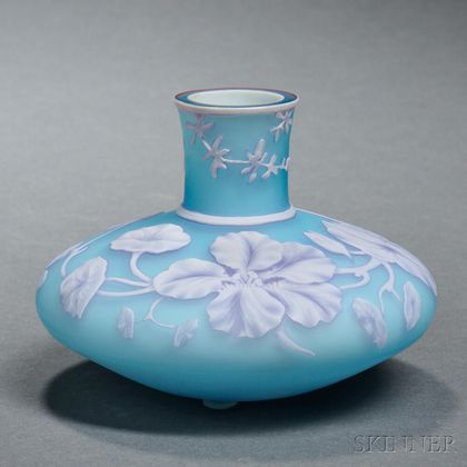 English Cameo Glass Bud Vase