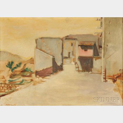 Armando Pizzinato (Italian, 1910-2004) View of a Quiet Village Street