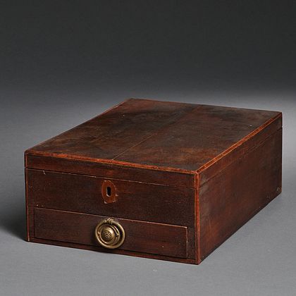 Mahogany Inlaid Box with Drawer