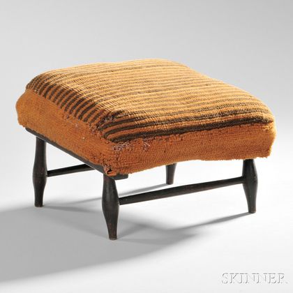 Shaker Upholstered Basswood and Maple Production Footstool