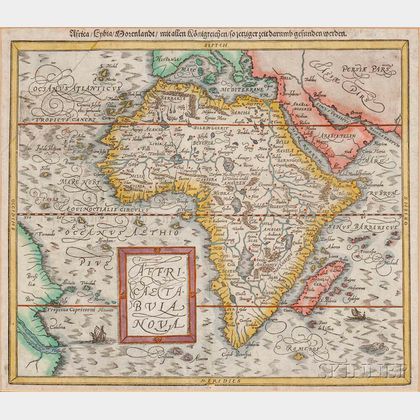 Africa. Sebastian Münster (1488-1552) Africa / Lybia / Morenlandt / mit allen Konigreichen / so jetziger zeit darumb gefunden werden.