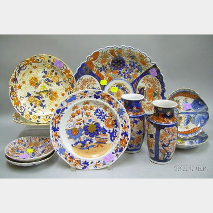 Ten Pieces of Japanese Imari Porcelain Tableware