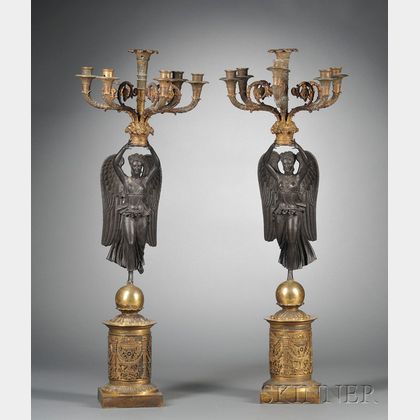 Pair of Empire-style Figural Candelabra