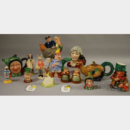 Sixteen Royal Doulton, Beswick, and Other Ceramic Figural and Figural Items
