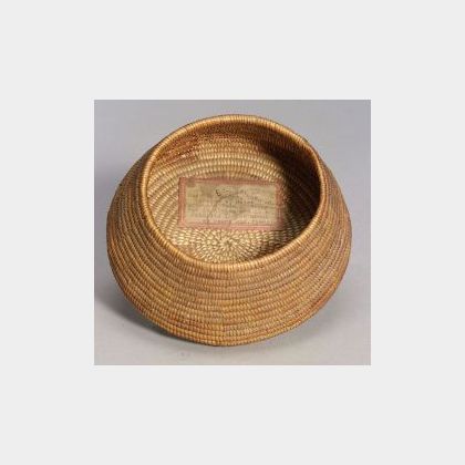 Historic California Coiled Basketry Bowl