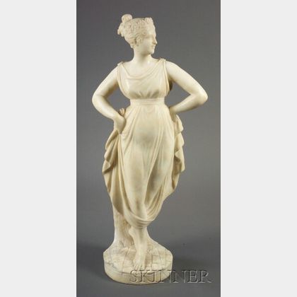 Alabaster Figure of a Classical Female Dancer