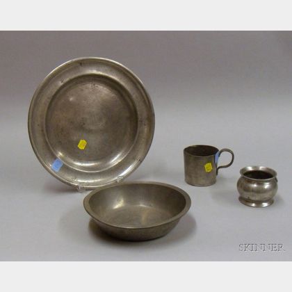 Four Pieces of Pewter Tableware