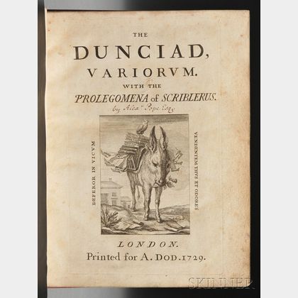 Pope, Alexander (1688-1744) The Dunciad, Variorum