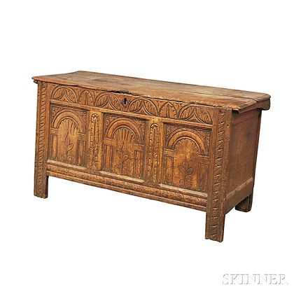 Carved Oak Joined Coffer