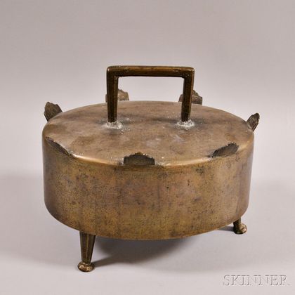 Bronze Footed Covered Dish