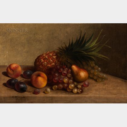Arnoud Wydeveld (American, 1823-1888) Still Life with Pineapple and Other Fruit