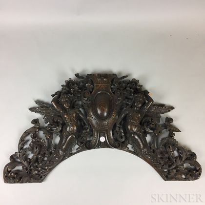 Neoclassical-style Carved Oak Architectural Element