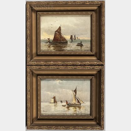 Canadian School, 19th/20th Century Two Small Marine Paintings