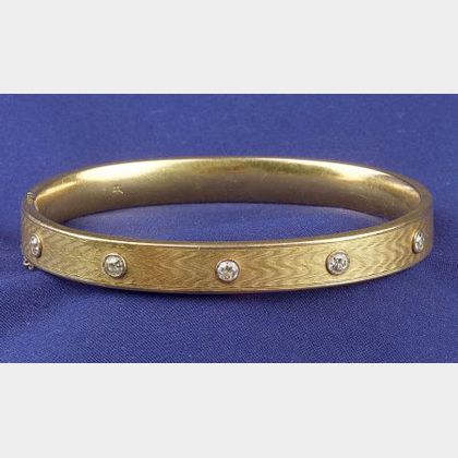 Edwardian 14kt Gold and Diamond Bracelet, Riker Bros.