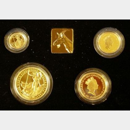 1991 United Kingdom Gold Proof Britannia Four Coin Collection