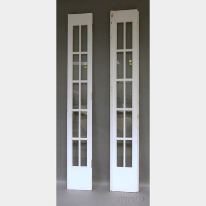 Pair of Architectural Glazed and Painted Wood French Doors