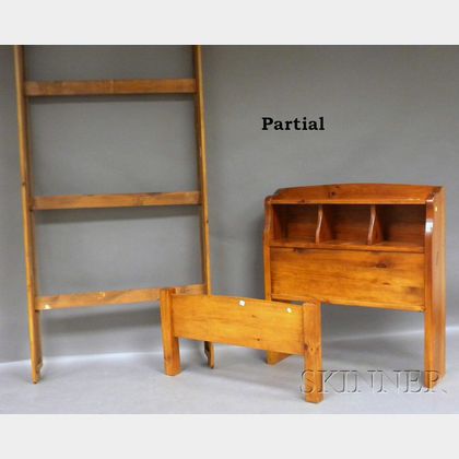 Pair of Pine Bookcase Headboard Twin Beds
