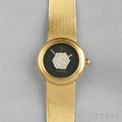 Lady's 18kt Gold and Diamond Wristwatch, Corum