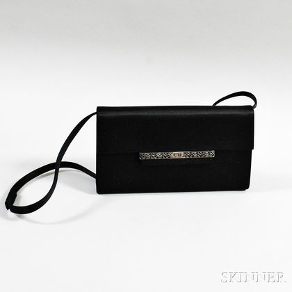 Christian Dior Black Satin Evening Bag