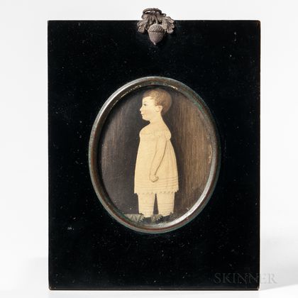 Anglo/American School, Early 19th Century Miniature Portrait of a Boy