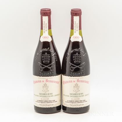 Chateau Beaucastel Chateauneuf du Pape 1989, 2 bottles 