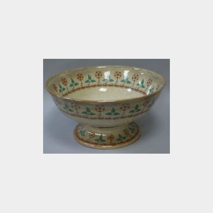 English Primrose Transfer Decorated Ceramic Punch Bowl. 