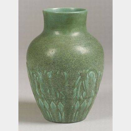 Rookwood Pottery Speckled Green Glazed Vase
