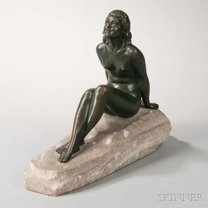 After Dimitri Haralamb Chiparus (Romanian, 1886-1947) Bronze Figure of a Nude