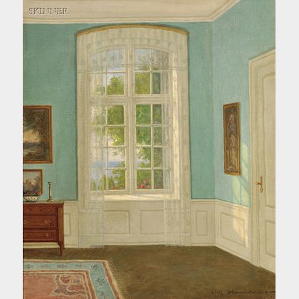 William Henriksen (Danish, 1880-1964) A Sunlit Garden Room