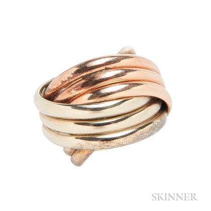 14kt Tricolor Gold Band