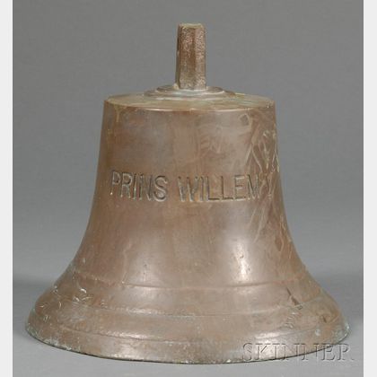Bronze Ship's Bell Marked Prins Willem V