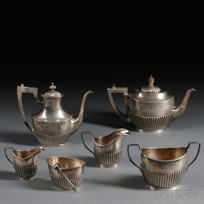 Assorted Seven-piece English and American Sterling Silver Tea and Coffee Service