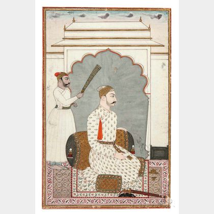 Mughal Miniature Painting Depicting a Prince