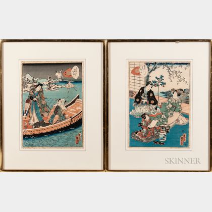 Two Utagawa Kunisada II (1823-1880) Woodblock Prints