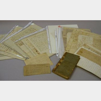 Group of 18th and 19th Century Documents, Letters, Ephemera, and a Book