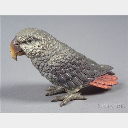 Austrian Cold Painted Bronze figure of a Parrot