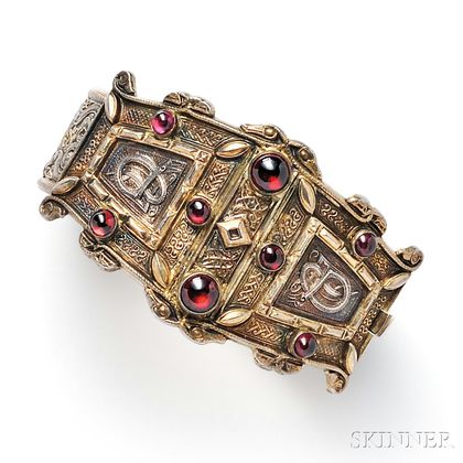 Antique Gilt-silver and Garnet Bracelet