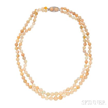 Fire Opal Bead Necklace