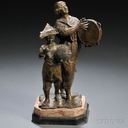 Bronze Figure of Peasant Musicians
