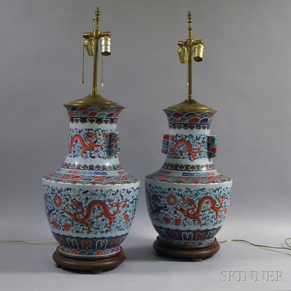 Two Large Chinese Export Porcelain Vases