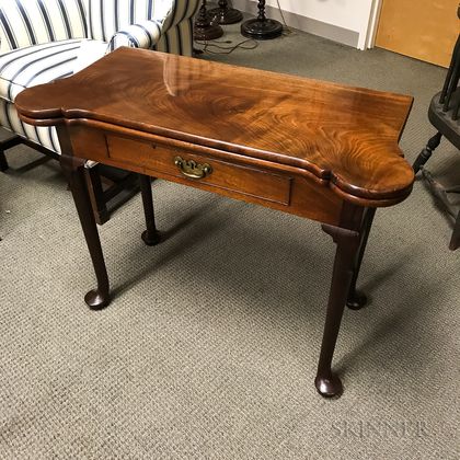 Queen Anne-style Mahogany One-drawer Card Table