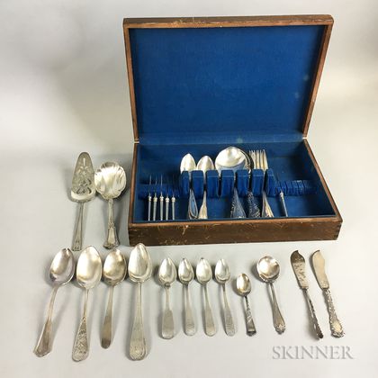 Group of Coin Silver and Silver-plated Flatware